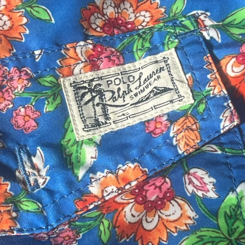 Polo Ralph Lauren Blue Floral Pattern Traveler Swim Trunks men’s 4XB